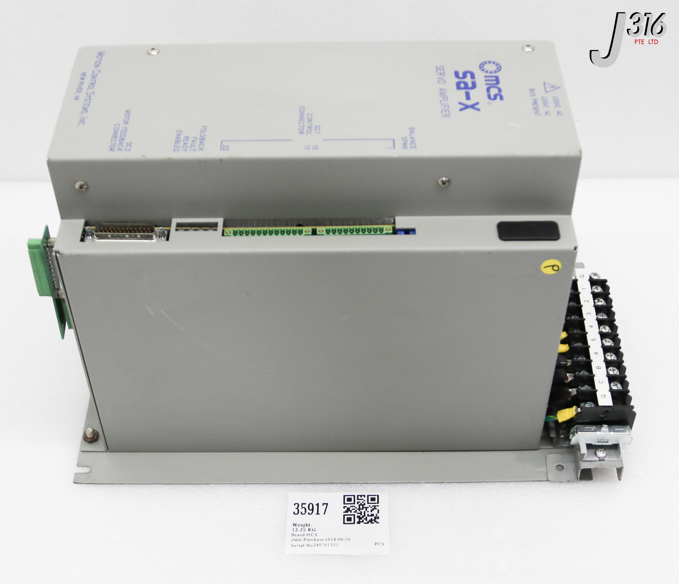 35917 MCS PWM SERVO AMPLIFIER, SA-X SERIES, P/N: 1232260 SA6000X